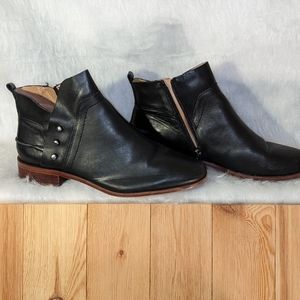 Franco Sarto black leather ankle boots